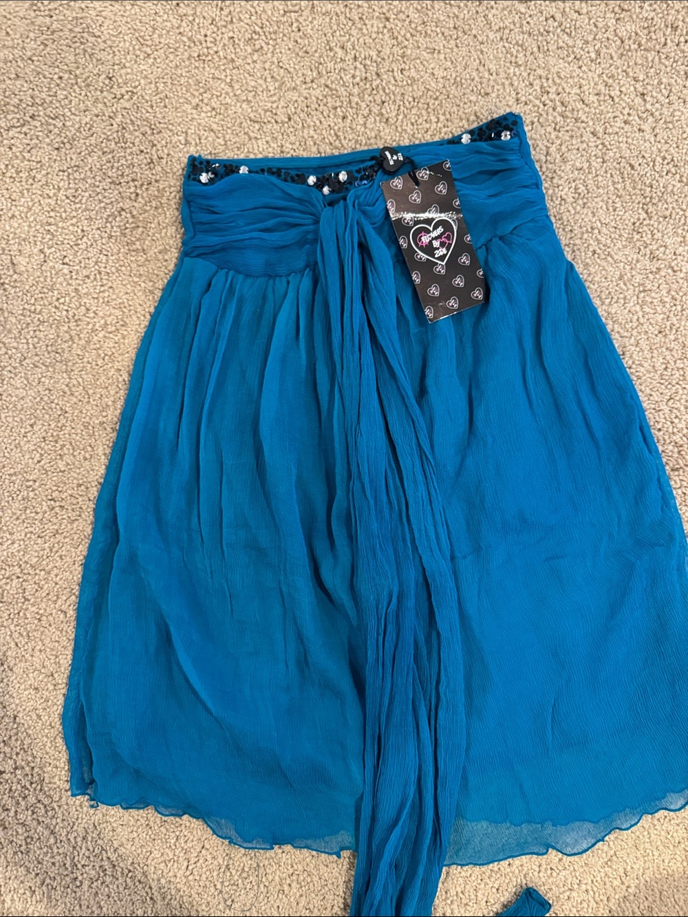 Flowers by Zoe teal girls dress size 5